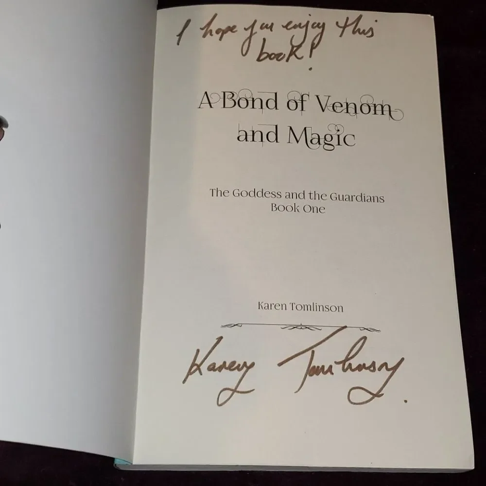 Signed Book Bond‎ of Venom & Magic Karen Tomlinson